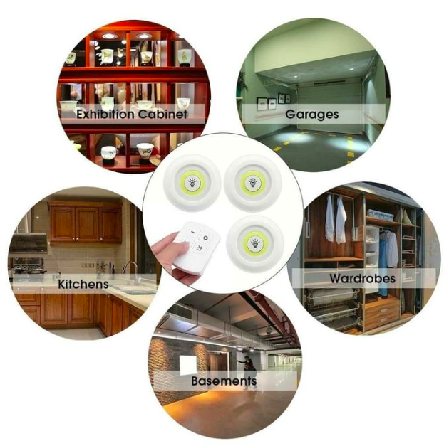 Lumière LED sous-meuble 3W sans fil avec télécommande