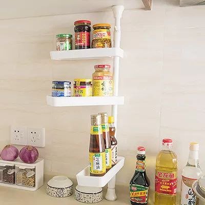 Étagère à épices Étagère d'angle de cuisine Étagère de cuisine à tension Slim