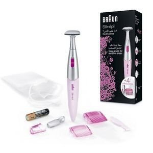 Braun Tondeuse bikini à piles 3en1 Silk-épil FG1100 Rose et 4 Accessoires