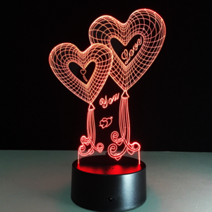 3D Led Veilleuse Romantique Amour Coeur/Ours/Lapin Table Décoration De Table/Cadeau Saint Valentin