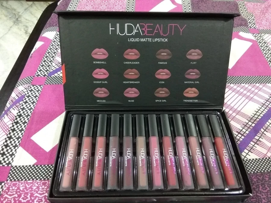 Huda Beauty Lipstick Liquid Matte Collection of 12 Pcs