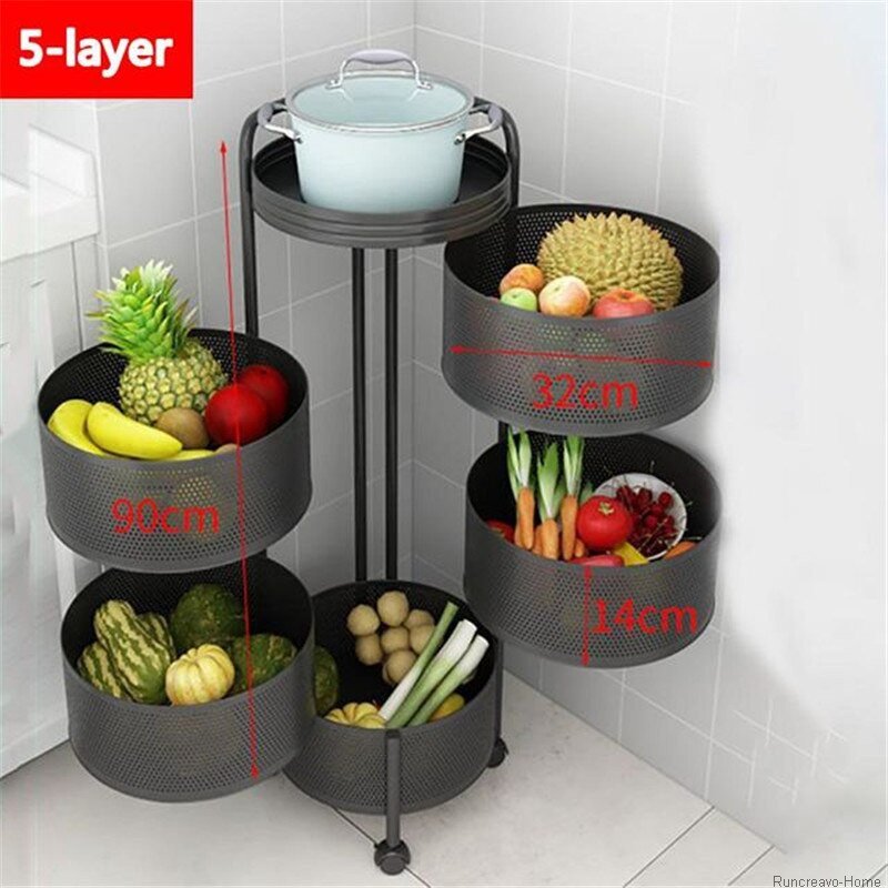 Étagères de rangement rotatives pour cuisine, chariot de cuisine, support rotatif circulaire pour articles divers