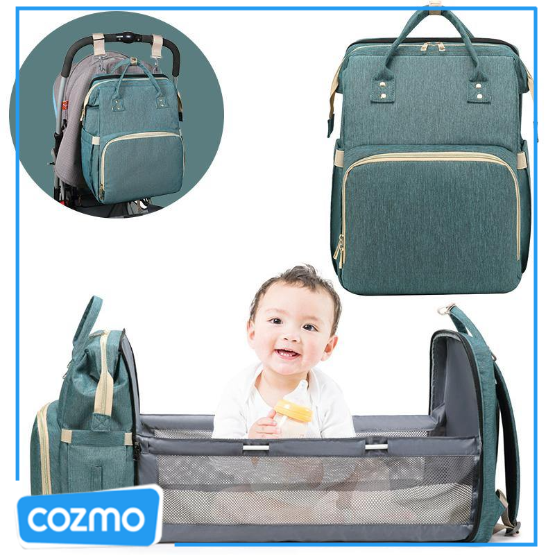 SAC À DOS À LANGER BÉBÉ AVEC LIT MATELAS, 4 EN 1 MULTIFONCTION