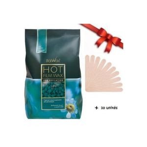 Italwax CIRE - Granulés naturelle et professionnelle Sac de 1 kg + 10 SPATULES - VERT