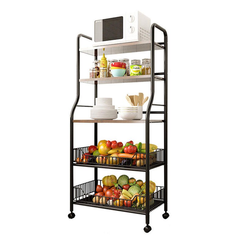 Étagère de rangement multicouche en métal robuste, étagère de cuisine mobile à plusieurs casiers de stockage pour le salon