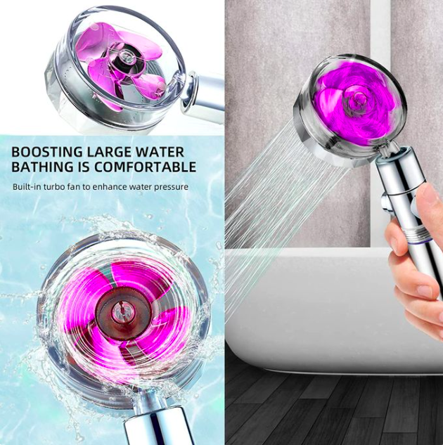 Pommeau de douche haute pression, rotation à 360 °, avec bouton pause, élément filtre, volume d'eau réglable