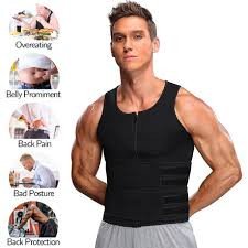 Compression Sculpting Sauna Fat Burn Zipper Vest For Men