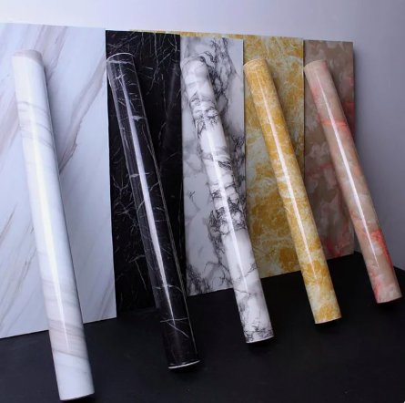 Papier autocollant mural en marbre résistant à l'huile