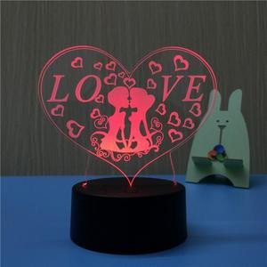 3D Led Veilleuse Romantique Amour Coeur/Ours/Lapin Table Décoration De Table/Cadeau Saint Valentin