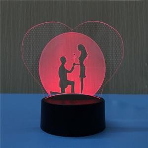 3D Led Veilleuse Romantique Amour Coeur/Ours/Lapin Table Décoration De Table/Cadeau Saint Valentin